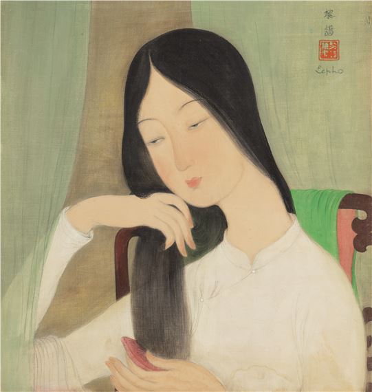 La toilette (Washing by Lê Phổ, Painted circa 1942