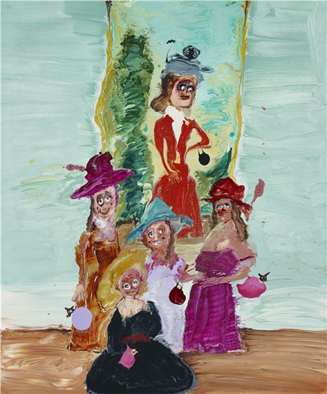 Ladies with handbags by Genieve Figgis, Painted in 2020