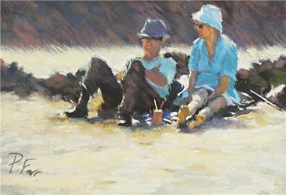 Patsy Farr | Couple on the Beach | MutualArt