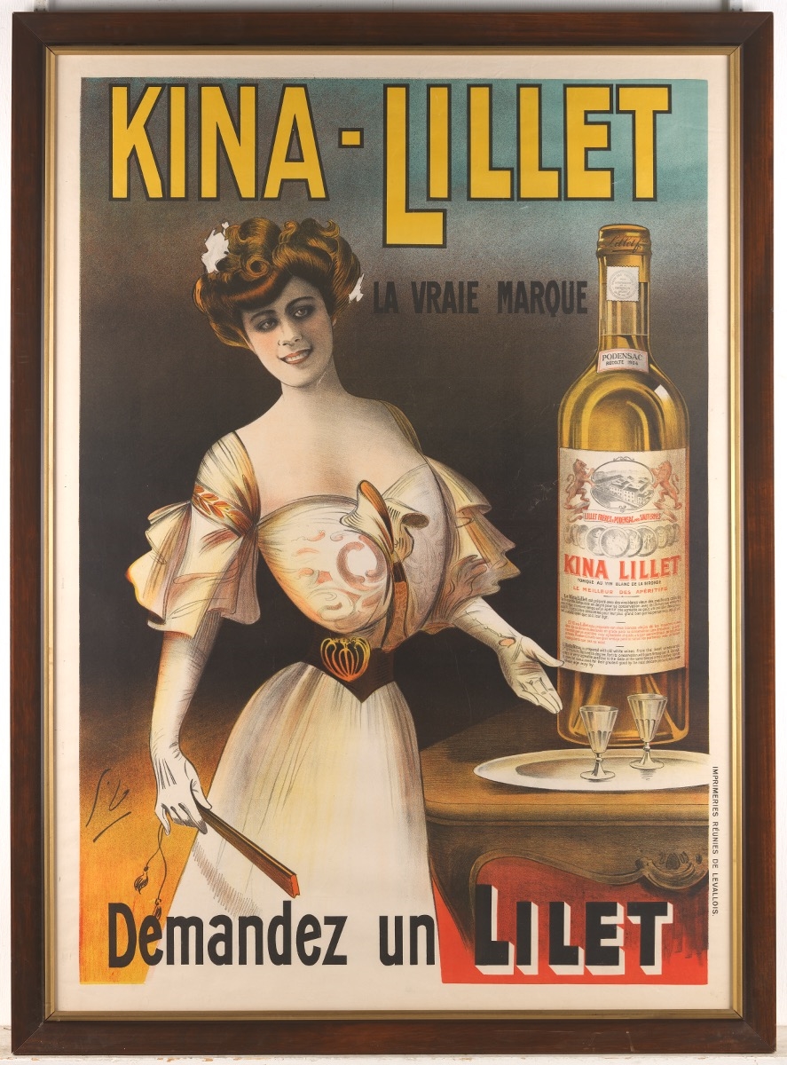 Artwork by Georges Dola, Kina-Lillet, Made of Lithograph in colors on paper, linen backed