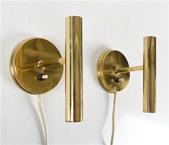 2) SVEND MEJLSTROM MODERNIST BRASS SCONCES - Sv. Mejlstrøm