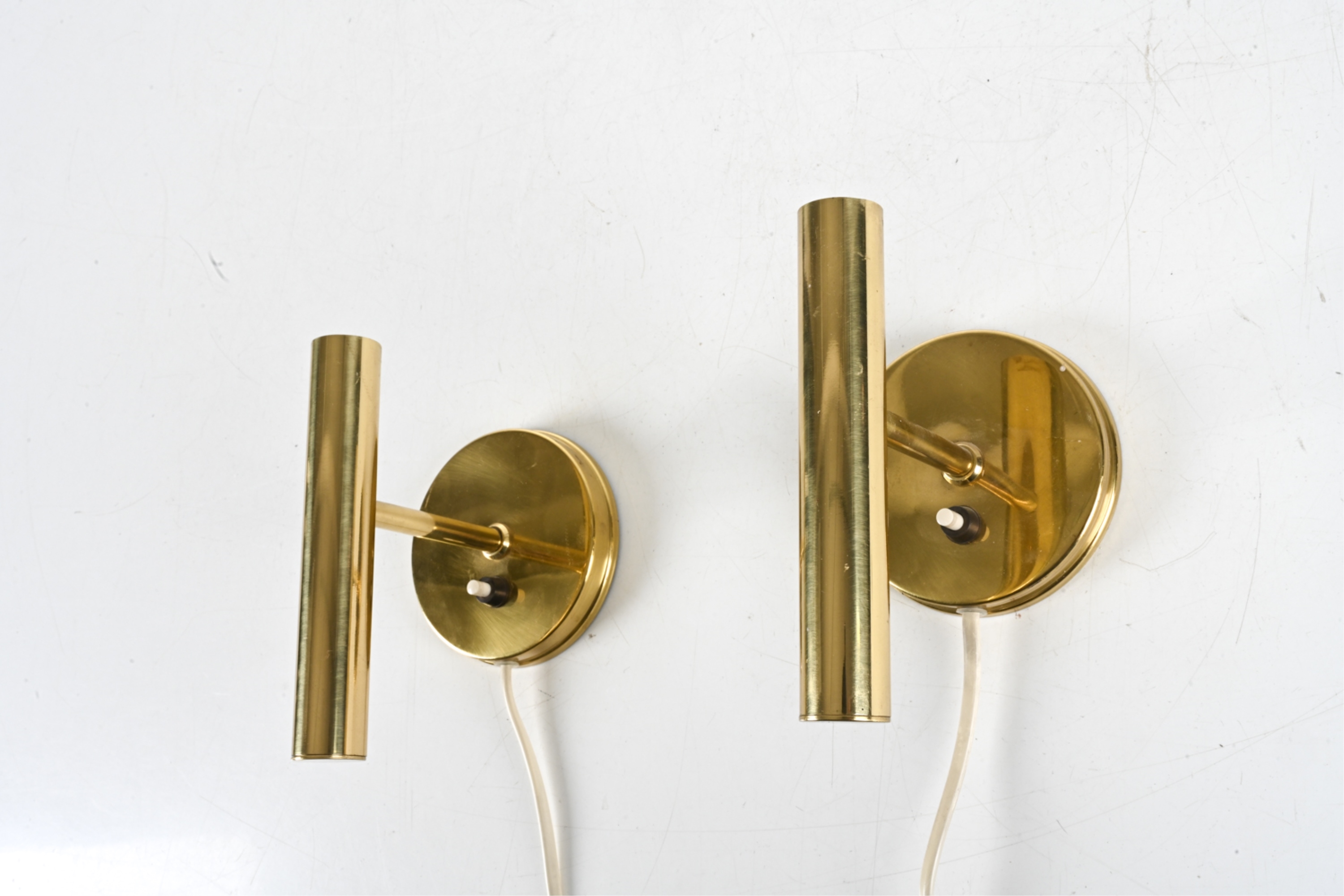 Artwork by Sv. Mejlstrøm, 2) SVEND MEJLSTROM MODERNIST BRASS SCONCES, Made of plates