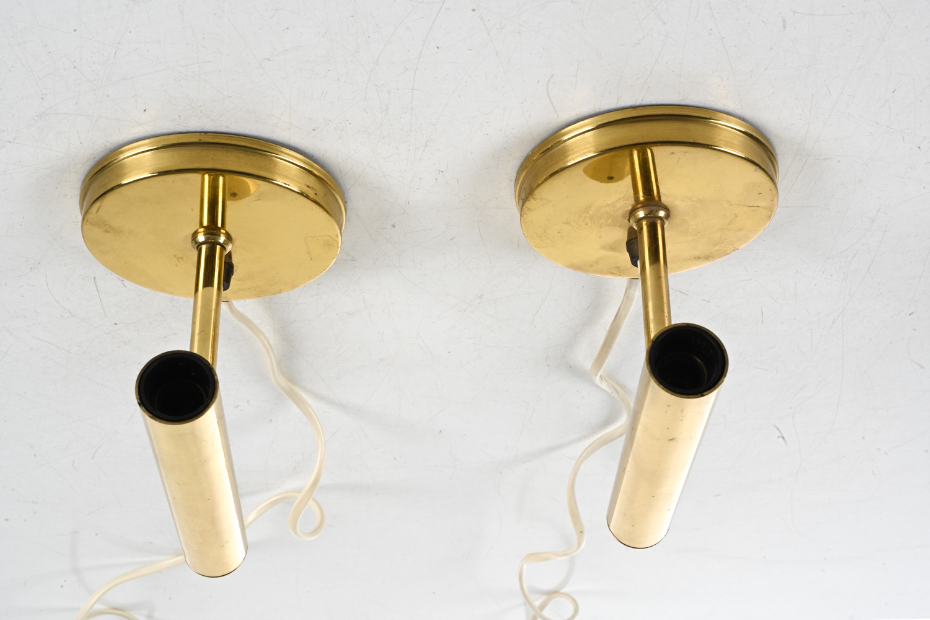 Artwork by Sv. Mejlstrøm, 2) SVEND MEJLSTROM MODERNIST BRASS SCONCES, Made of plates