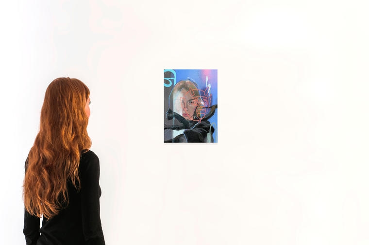 Artwork by Nadezhda Opalinskaya, The fragment under study, Made of acrylic, spray on canvas