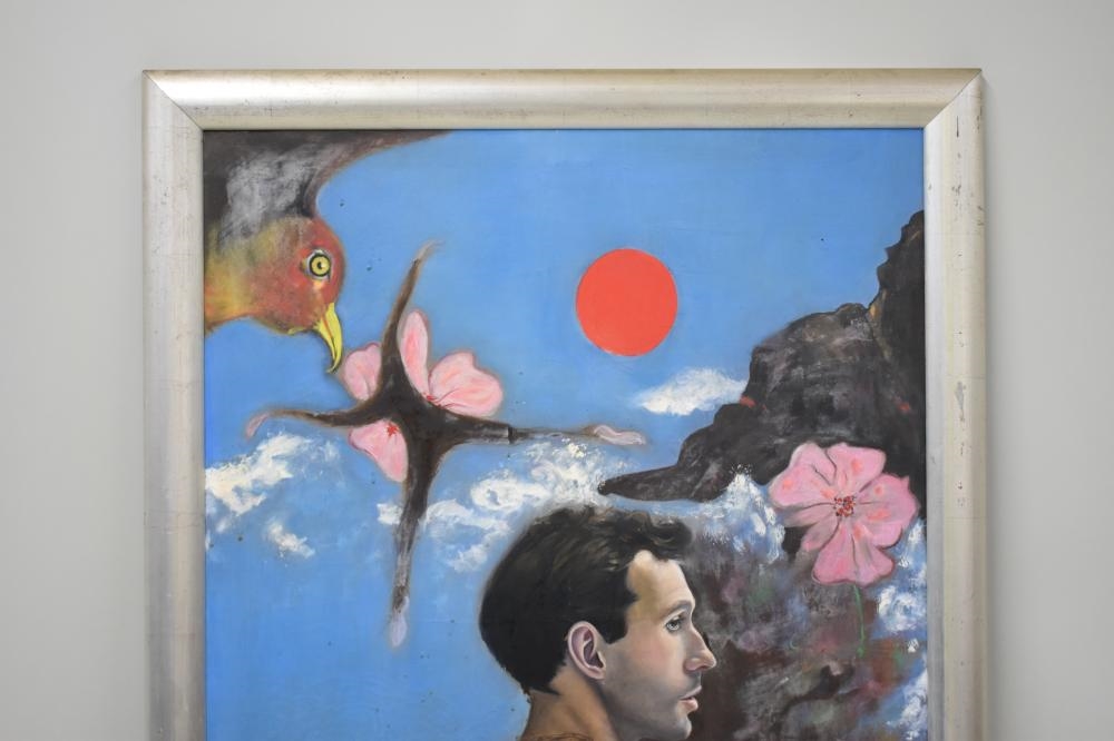 Greta Thyssen | 1925 - 2018 Oil on canvas of nude male in garden (1952) | MutualArt