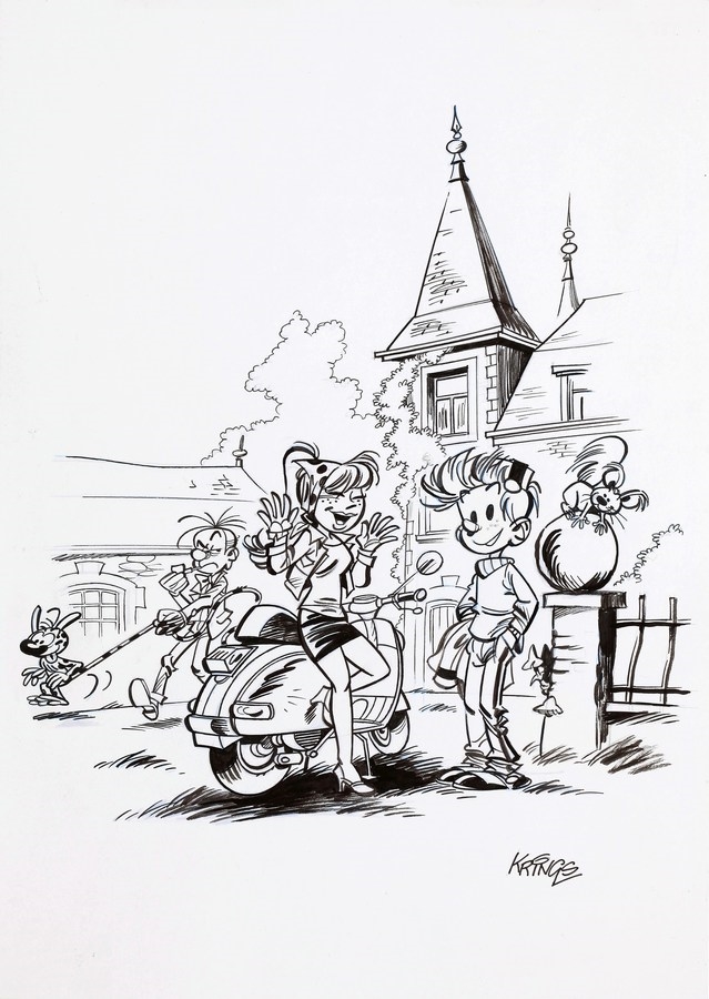 Artwork by André Franquin, Jean-Marc Krings, Krings, Made of Indian ink illustration