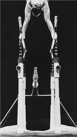 On uneven bars , 1960 by Lev Borodulin, printed in 1970s