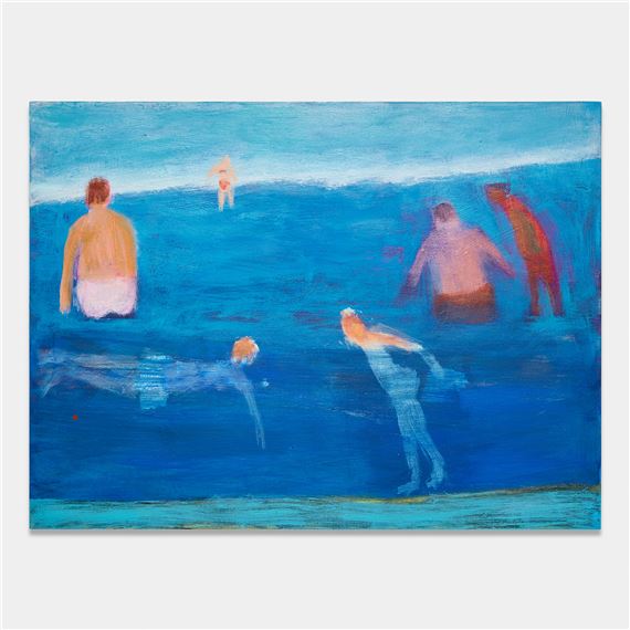 Six Swimmer Ocean Swim by Katherine Bradford, Painted in 2022