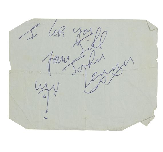 An Unusual Autograph With Self-Caricature by John Lennon, 1963