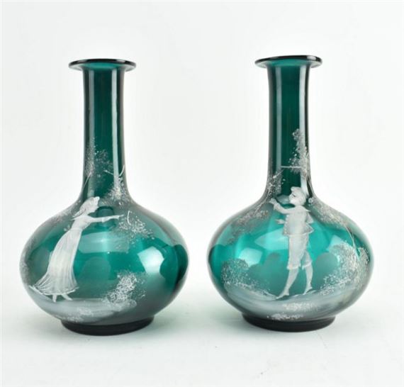 Vases by Mary Gregory, 19th century