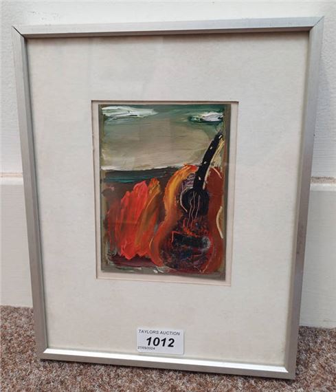 Bill wallace cello standing label to reverse provenance compass gallery framed oil painting 14 x 10 cm - Bill Wallace