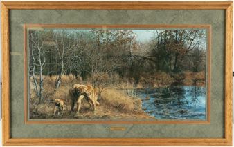 Framed print “The Other Side of the Pond l” by Oklahoma artist Linda Daniels. Signed and numbered 266/950 - Linda Daniels