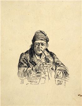 Anziano con pipa, 1844 - Teodoro Briggia