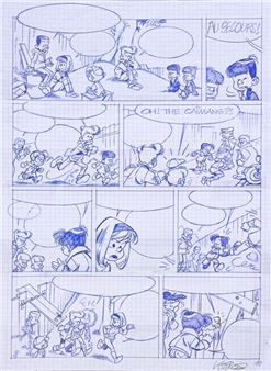 KRINGS, Jean Marc (born 1965) La ribambelle, storyboard in ink on paper. Signed. 41.5x29.5 cm. - Jean-Marc Krings