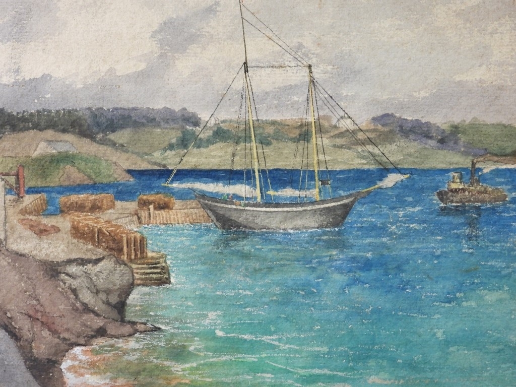 George William Whitaker | George W. Whitaker Harbor Landscape WC ...