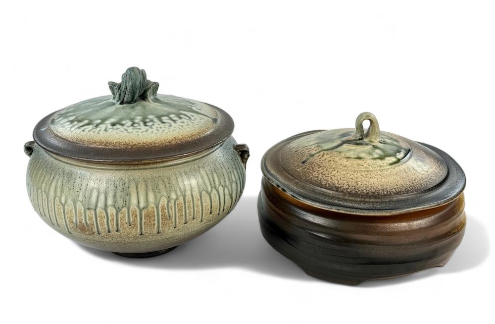 Artwork by Michael Frasca, Pair of Wood Ash Glazed Tureens by Michael Frasca, Made of Wood
