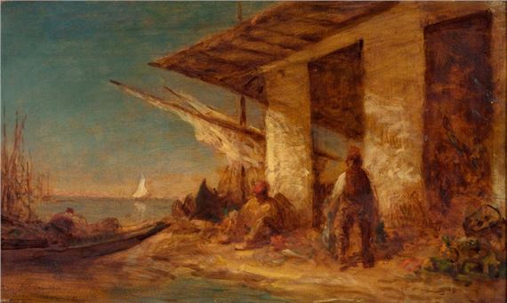 Pêcheurs de Méditerranée au repos by Félix Ziem, octobre 1894