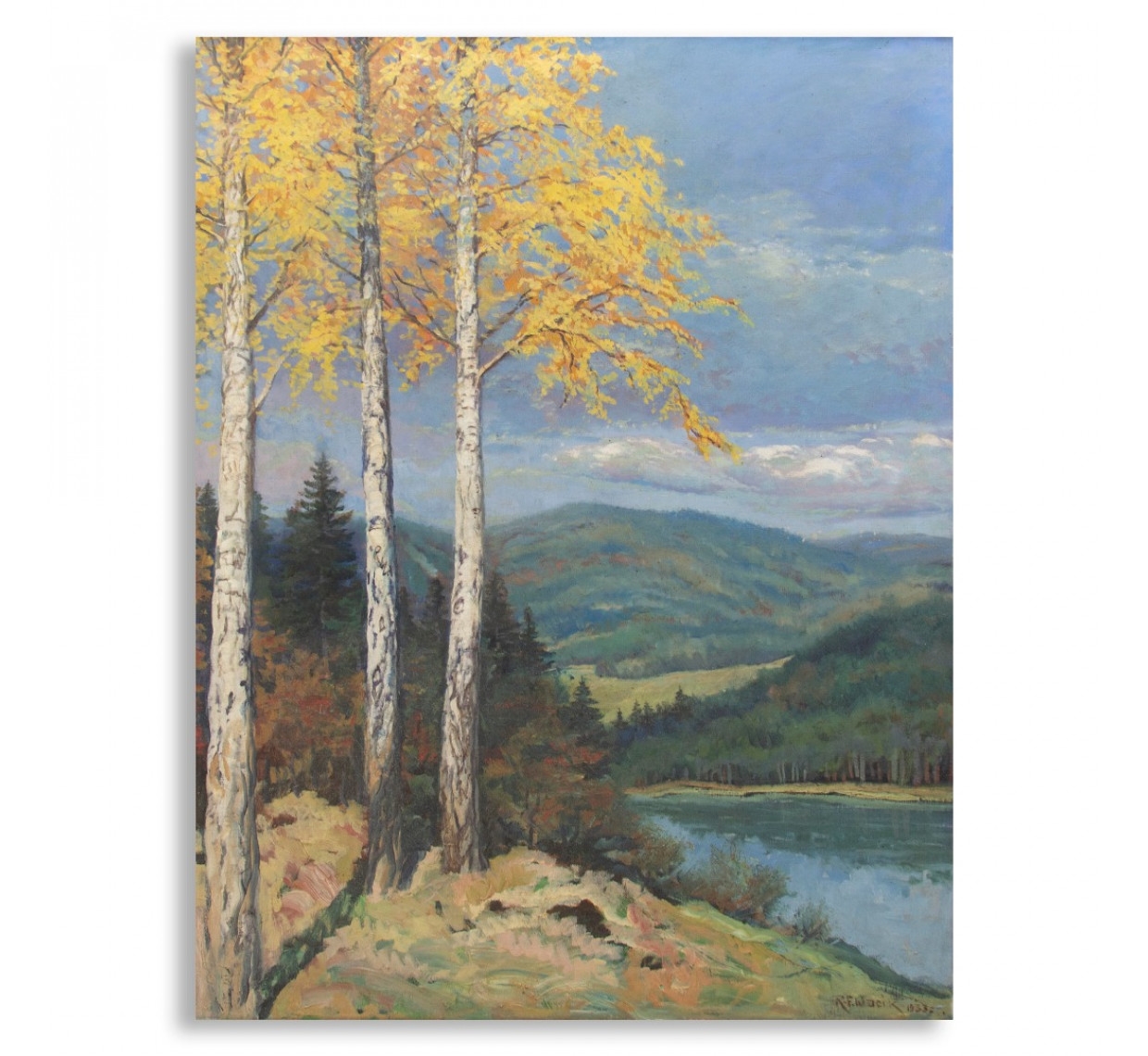 Artwork by Robert F. Wacík, Podzimní krajina-velký formát, Made of oil on canvas