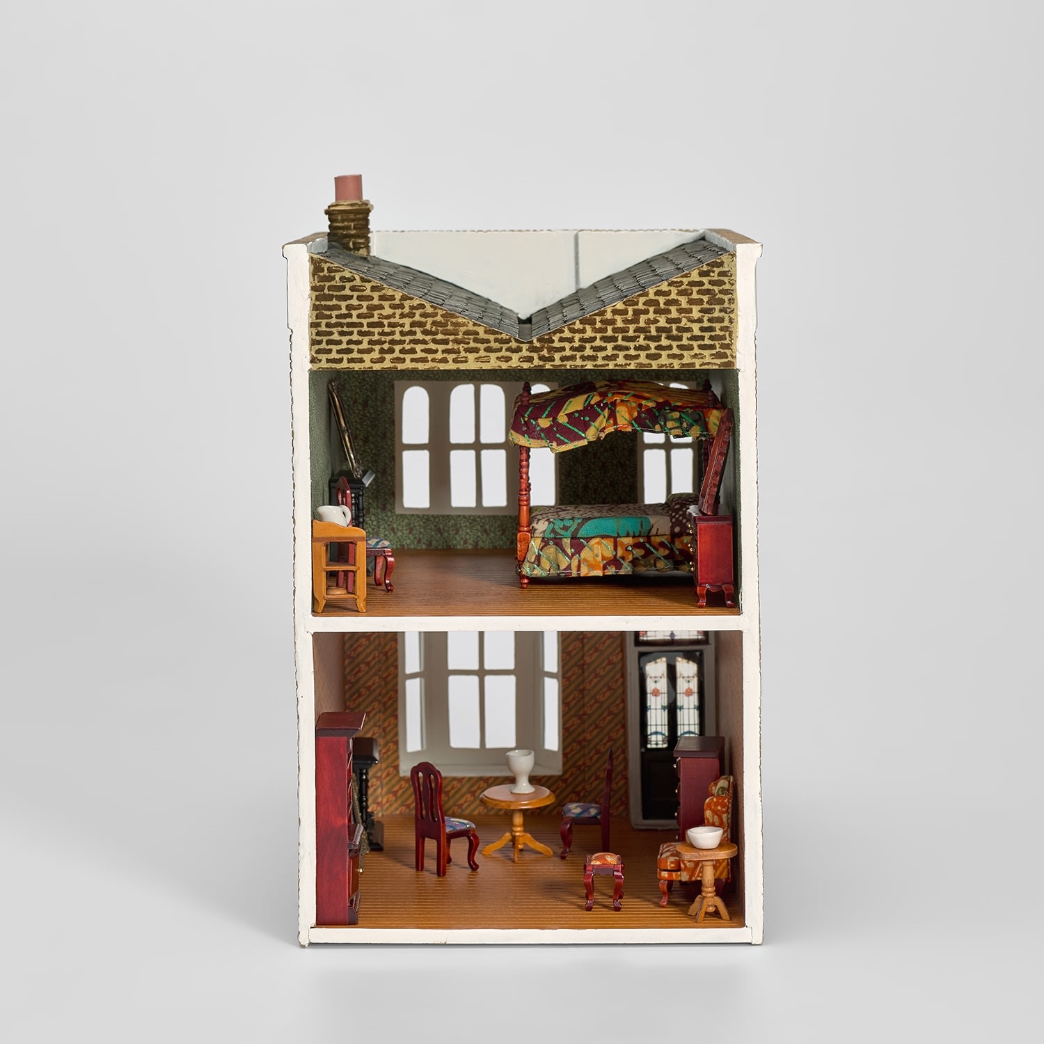 Artwork by Yinka Shonibare, Untitled (Doll House), Made of Multiple comprising cast resin doll house, painted in colours, complete with wooden and fabric-covered furniture
