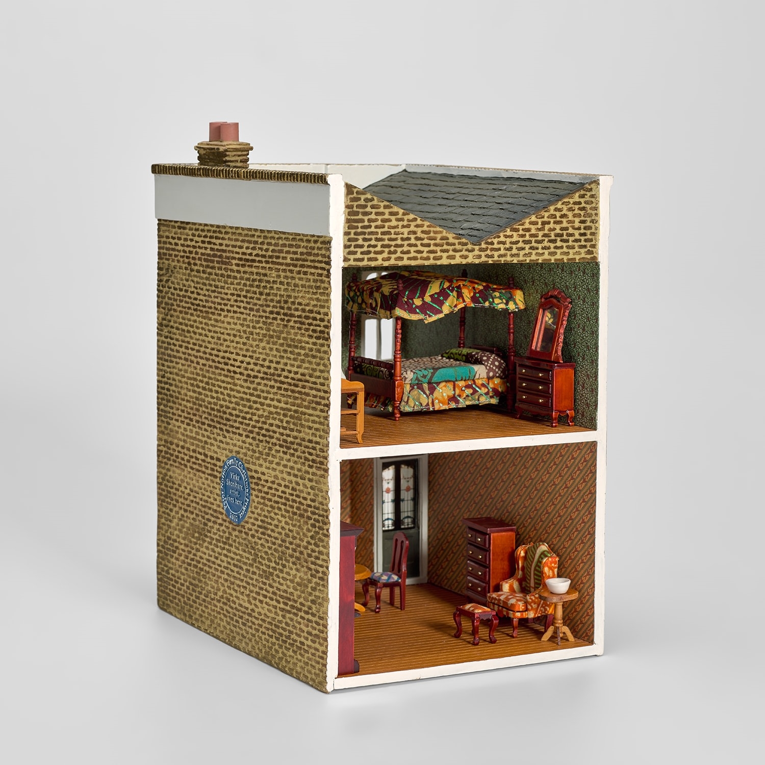 Artwork by Yinka Shonibare, Untitled (Doll House), Made of Multiple comprising cast resin doll house, painted in colours, complete with wooden and fabric-covered furniture