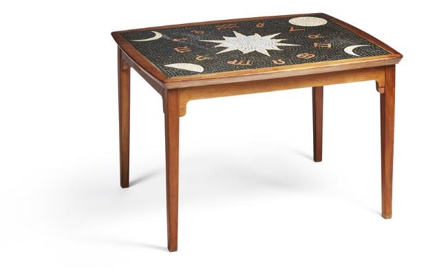 Artwork by Holger Kapel, The Zodiac Sign Table, Made of mahogany