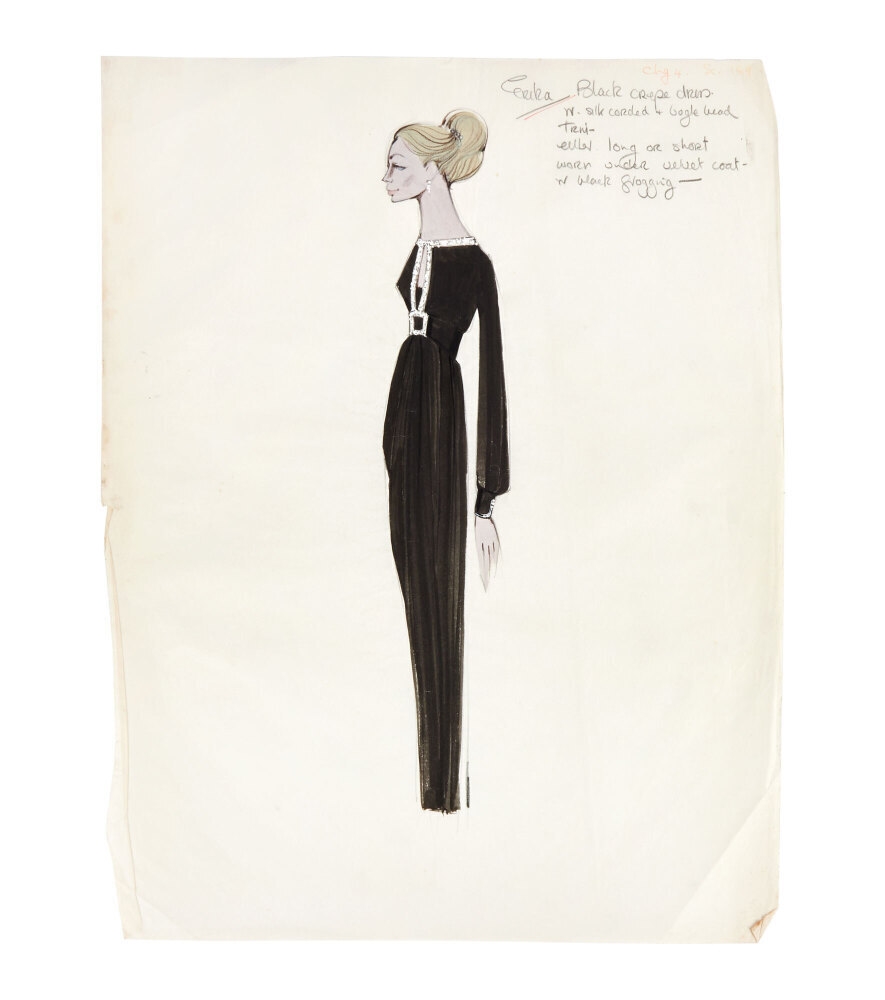 Artwork by John Furniss, The Kremlin Letter | John Furniss Original Costume Designs (B), , , An assortment of nineteen original costume sketches designed by John Furniss for The Kremlin Letter (Twentieth Century Fox, 1970), Made of charcoal
