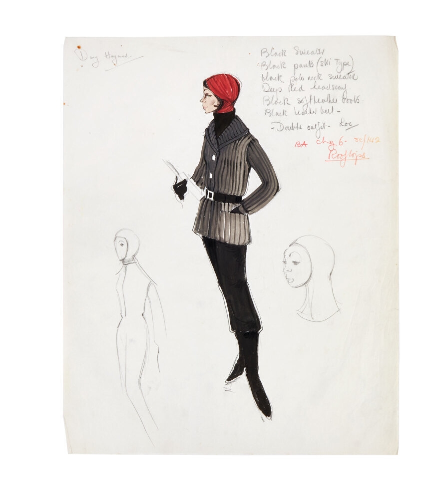 Artwork by John Furniss, The Kremlin Letter | John Furniss Original Costume Designs (B), , , An assortment of nineteen original costume sketches designed by John Furniss for The Kremlin Letter (Twentieth Century Fox, 1970), Made of charcoal
