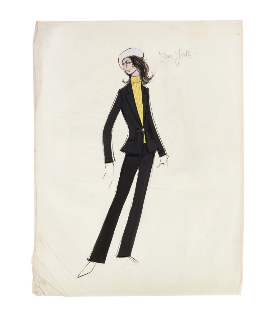 Artwork by John Furniss, The Kremlin Letter | John Furniss Original Costume Designs (B), , , An assortment of nineteen original costume sketches designed by John Furniss for The Kremlin Letter (Twentieth Century Fox, 1970), Made of charcoal