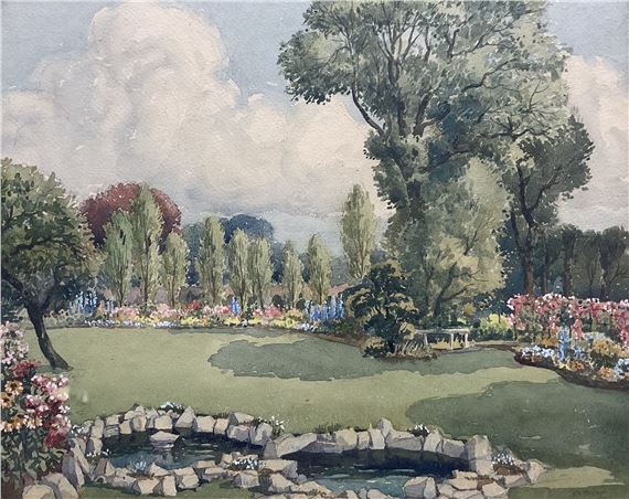 George Robert Fathers | Mature Garden in Spring | MutualArt