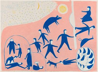 Drawing for "Kiviuk and the Grizzly - Jessie Oonark