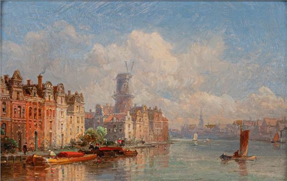 Amsterdam Oil... - Lot by Pierre Justin Ouvrié, dated 1871
