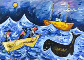 Andrzej Kuhn (1929-2014) - Oil painting - &quot;Fishing Trip - Andrzej Kuhn