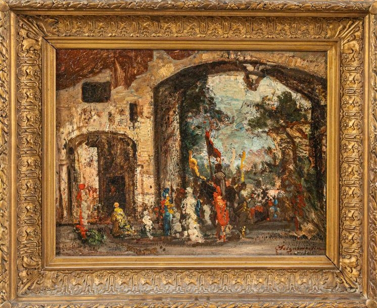 Artwork by Jean Seignemartin, Oriental scene Oil... - Lot, Made of Oil on canvas