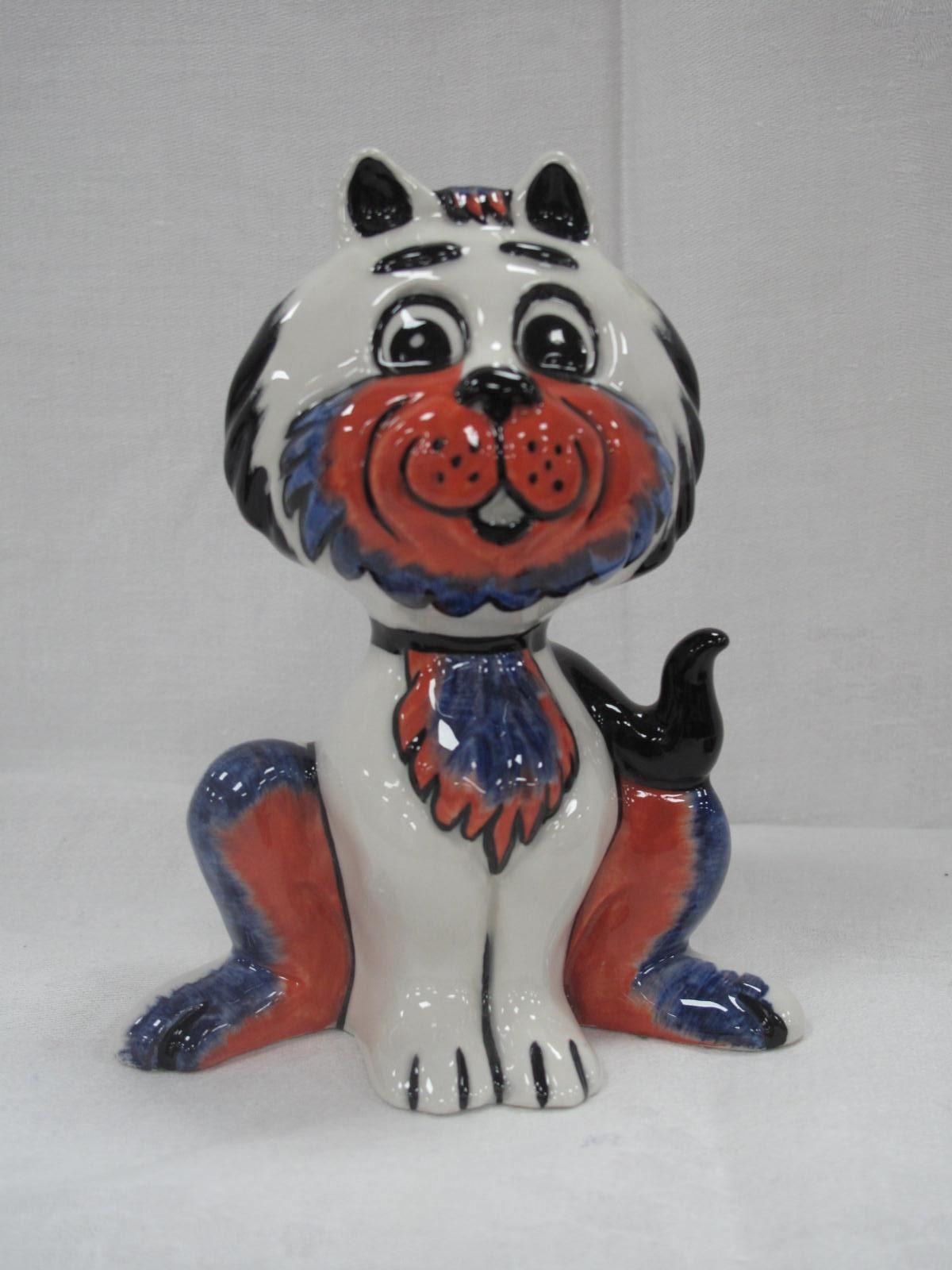Artwork by Lorna Bailey, Lorna Bailey - Mambo the Cat, limited edition 20/50, Jan 2004, 13cm high