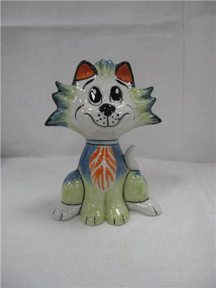 Lorna Bailey - A Rare Colourway of Dotty the Cat, limited edition 1/3 (page 73 catalogue book II October 2003, 14cm high by Lorna Bailey, October 2003
