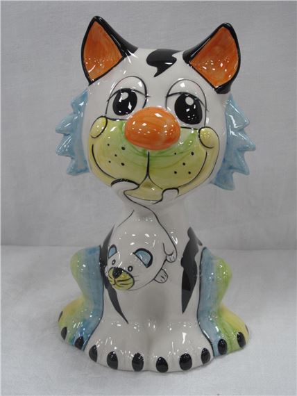 Lorna Bailey Large Model of Fireside Ratcatcher the Cat, limited edition 1/1, 20cm high