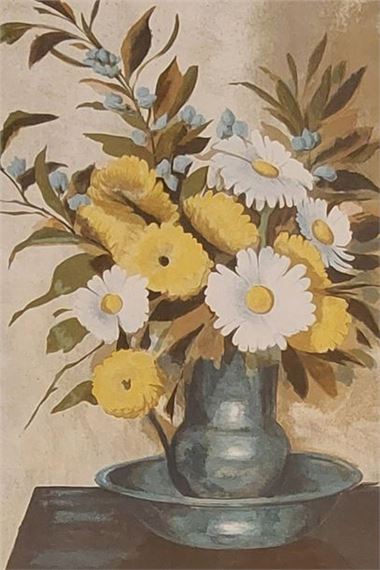 Pierre-Marie Rudelle | Flower bouquet Lithograph | MutualArt