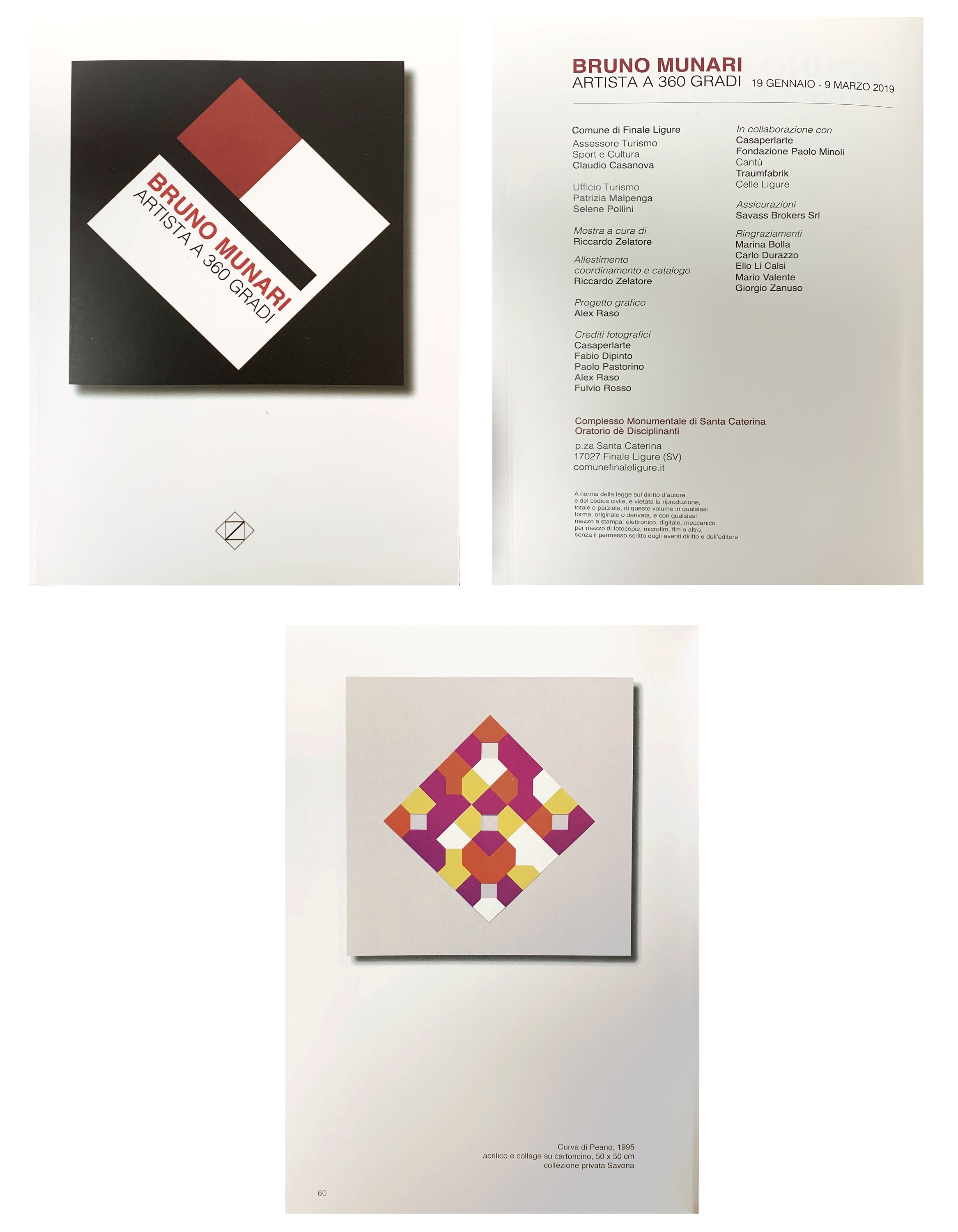 Artwork by Bruno Milano, Curva di Peano, Made of acrylic and collage on cardboard