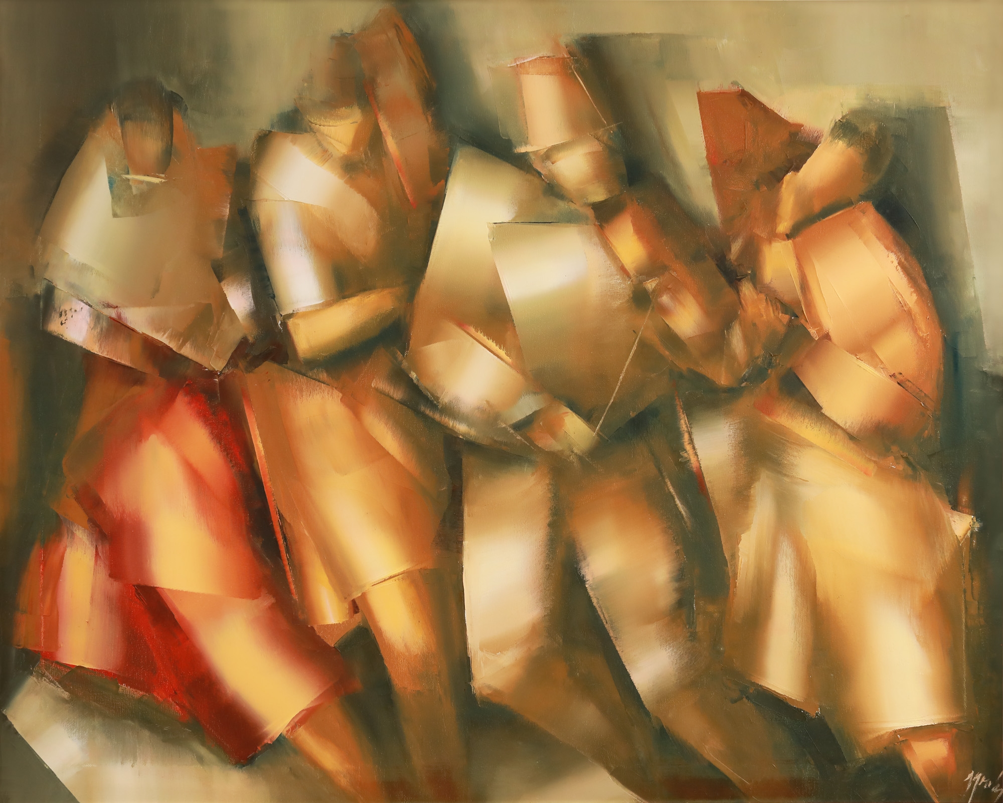 Artwork by Georgeta Grabovschi, Troubadours, Made of oil on canvas