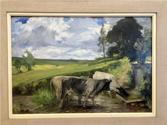 Vaches à l'abreuvoir by Jules-Pierre van Biesbroeck, 1953