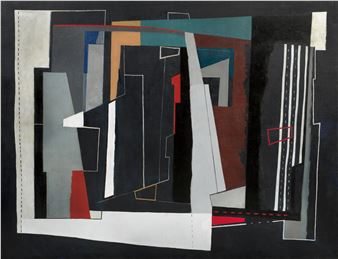 Painting, 1936 (Forms on Dark Blue) - John Piper