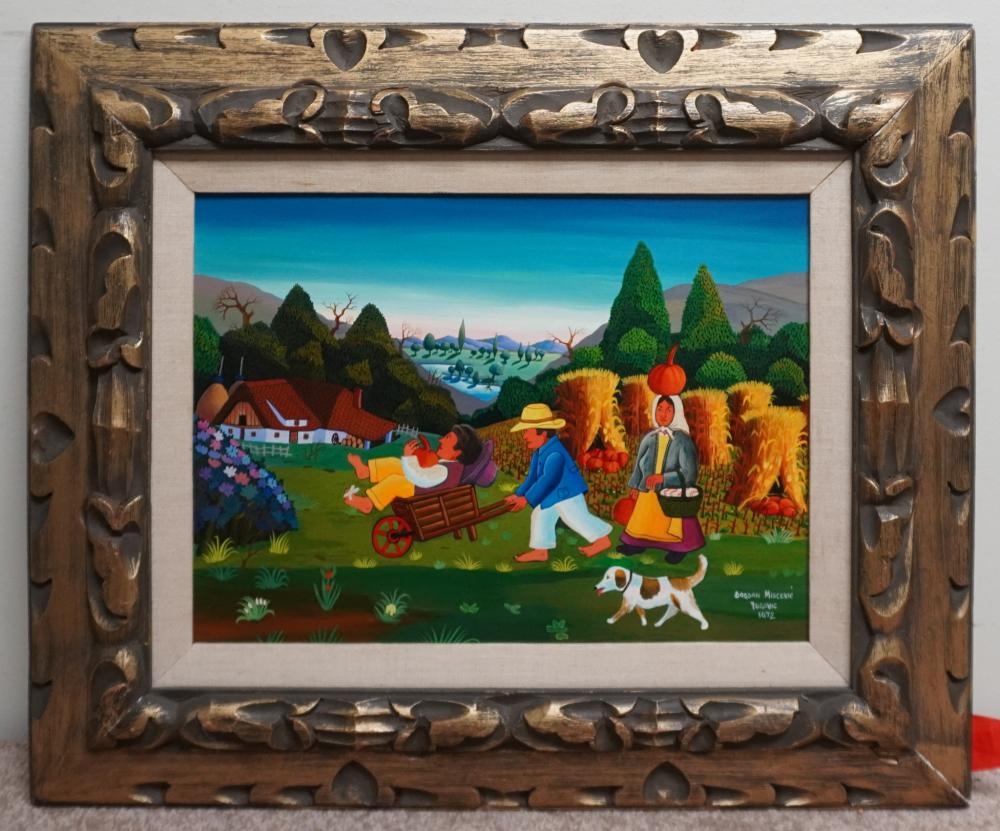 Artwork by Bogdan Miscevic, Farm Scene, Made of Oil on Masonite