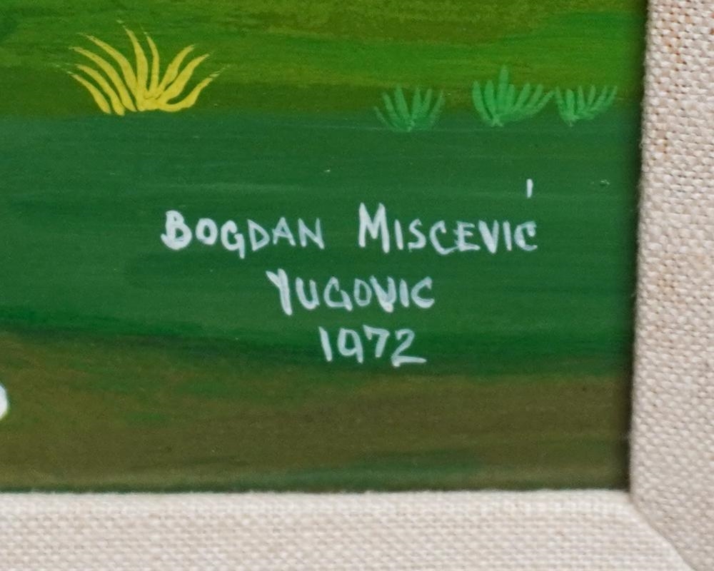 Artwork by Bogdan Miscevic, Farm Scene, Made of Oil on Masonite