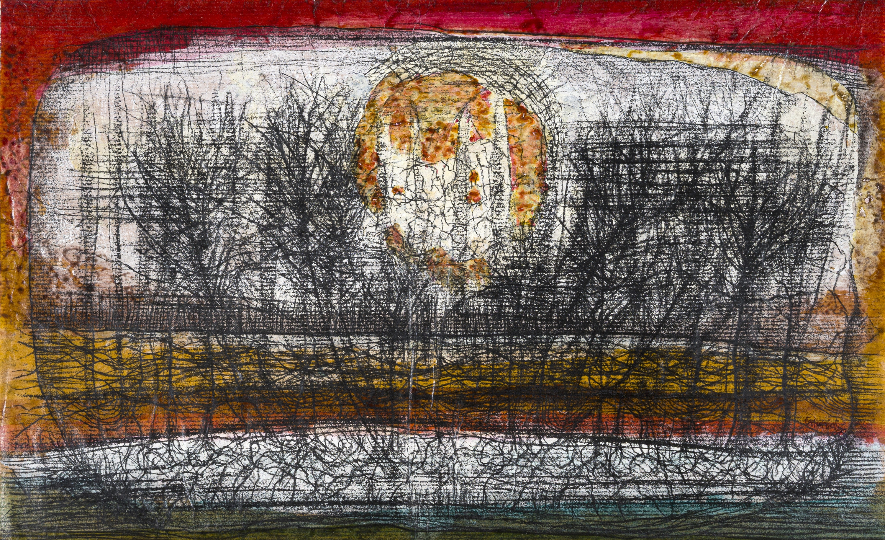 Artwork by Günther Huniat, Der Winter kommt, Made of Mixed media