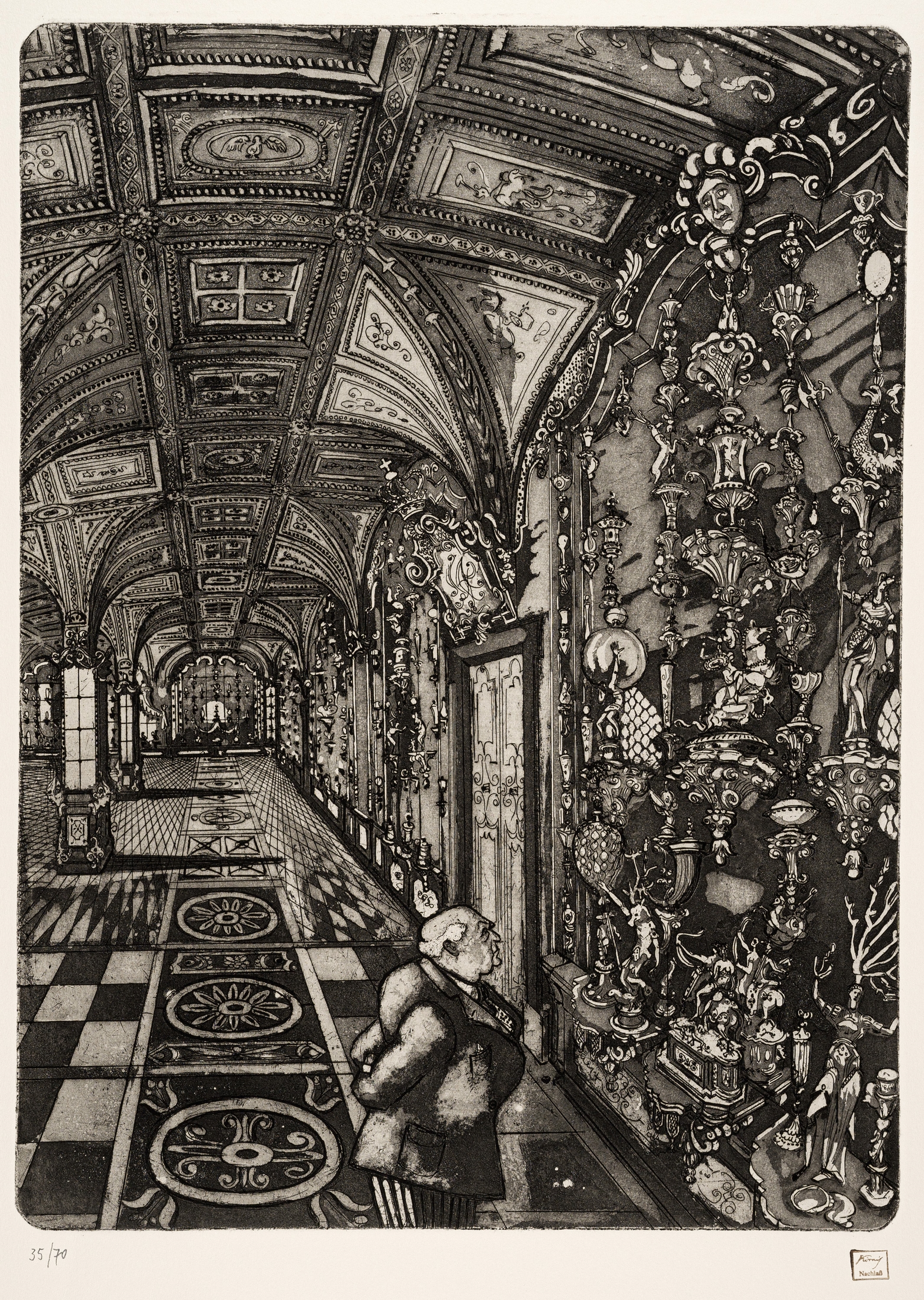 Artwork by Hans Körnig, Das ehemalige grüne Gewölbe, Made of Aquatint