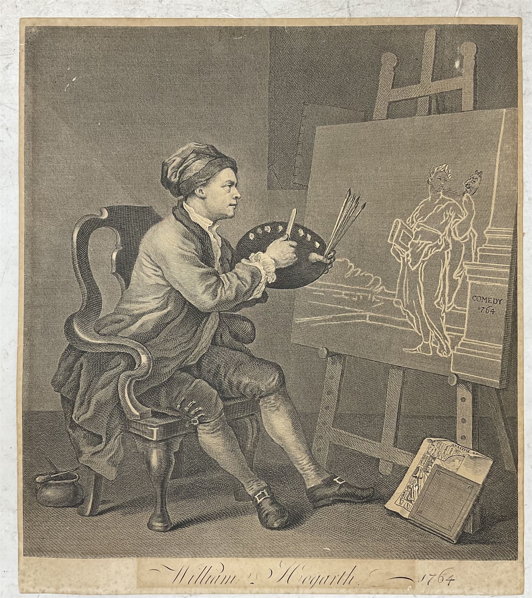 William Hogarth | Hogarth Painting the Comic Muse (1822) | MutualArt