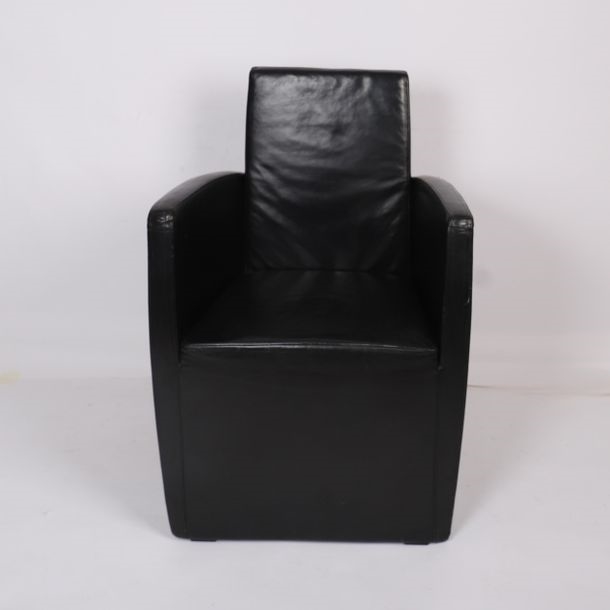 Artwork by Jack Lang, JACK LANG" ARMCHAIR Armchairs with seats, Made of black leather