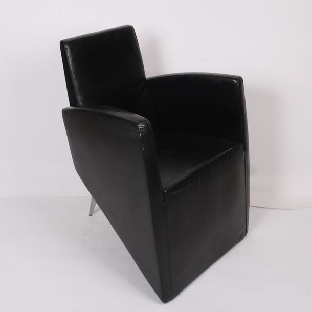 Artwork by Jack Lang, JACK LANG" ARMCHAIR Armchairs with seats, Made of black leather