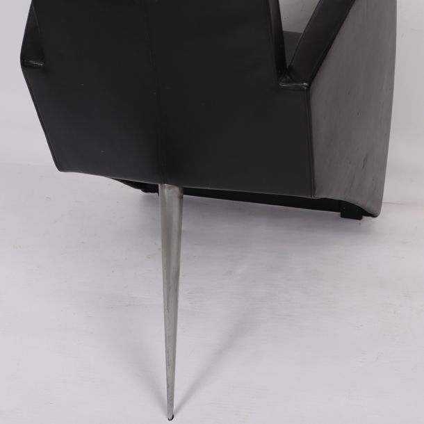 Artwork by Jack Lang, JACK LANG" ARMCHAIR Armchairs with seats, Made of black leather