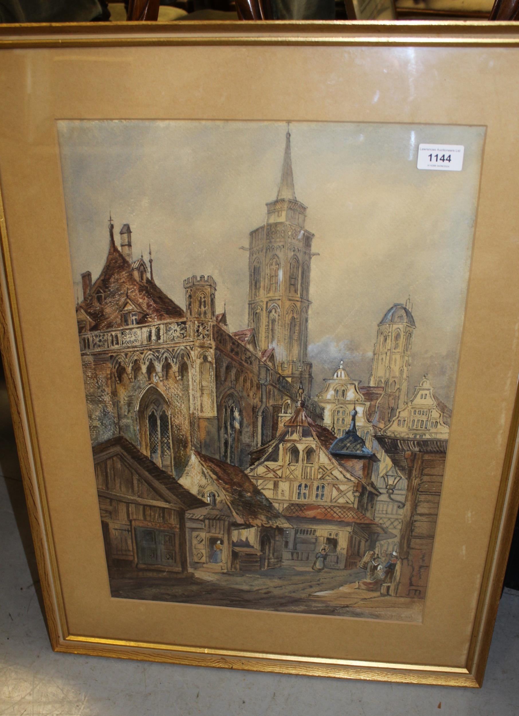 David Roberts | view of Antwerp old town | MutualArt